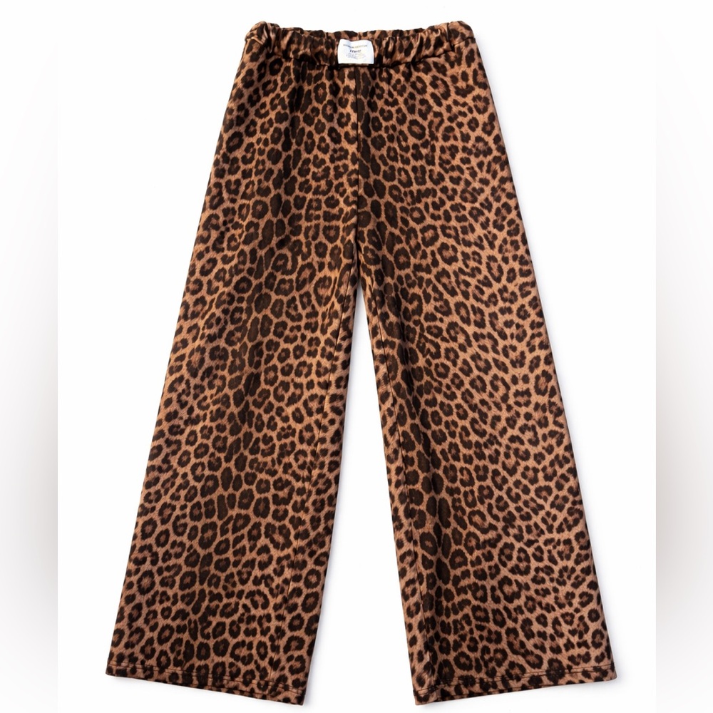 Leopard Print Wide-Leg Pants